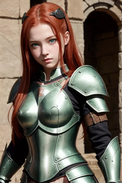 Teen girl, (1.4),perfect face, detailed face, detailed face, sakura, green eyes, redhead, curvys, warriors, using sexy armor, roman armor, very small breats, sexy, lesbians, full body