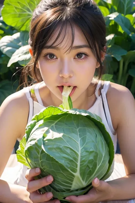 Eating cabbage raw