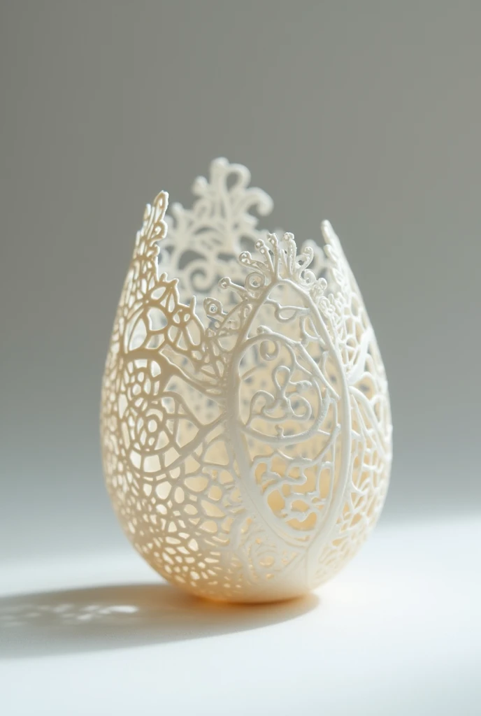 Just the eggshell broken and carved into a fine, detailed lace