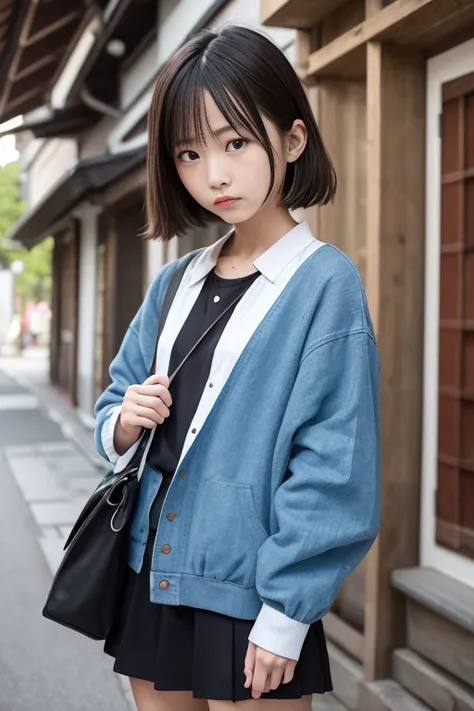 Top quality masterpiece, 8k, , Japanese Girls, RAW Photos, Absurd, Award-winning portraits, 笑face, 笑face, Alone, Uniform, Summer Clothes Idol&#39;face, violet, Gardenia, Delicate girl, Long black hair, Dark Eyes, Upper body digital SLR, Observe the audienc...