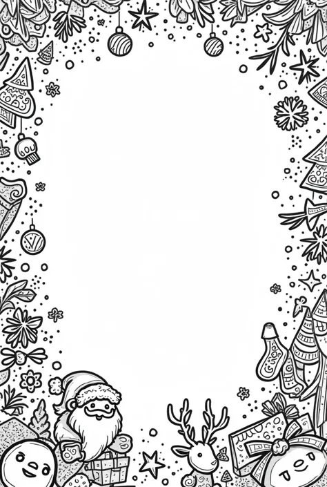 black and white coloring page with christmas theme. don&#39;t create scenes.