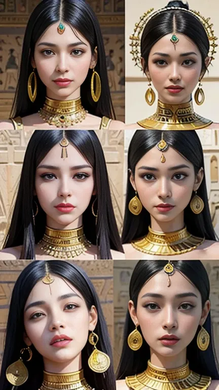 Egyptian women、、software.Incredible proportions、Captivating beauty、Western style、9 heads,(Best Quality, masterpiece:1.4), (realism:1.2), (Realistic:1.2), (Absurd:1.2), (Realistic:1.3), One person&#39;S,Realistic Skin,One personで,( とてもBig Eyes,Attention to ...