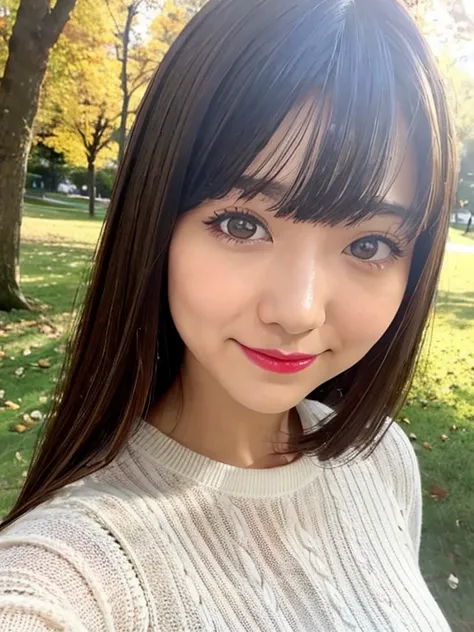 Dutch Angle、Urban, Beautiful woman, masterpiece, light makeup, Red lips, Fascinating Bob, Brown eyes, 20 years old、Japanese Mom、Beautiful Face、Basic instincts、Light brown hair、Silky long hair, Beautiful hair、The bangs are parted in the middle、Slender、Big s...