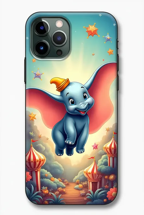 I need an iPhone 13 phone case with the dumbo theme printed on the back, comas cores characteristics