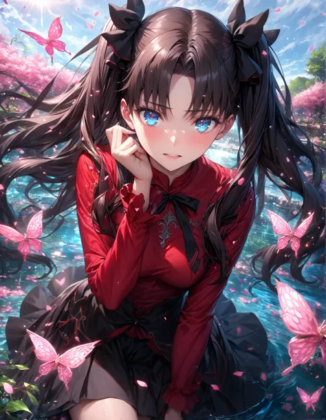 absurdres, highres, ultra detailed, hdr, master piece, best quality, extremely detailed, detailed eyes, detailed face, tohsaka r...