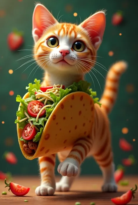 realistic fancy taco cat