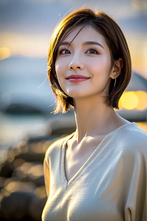 (Realistic, 超Realistic:1.4), 16K HDR, High resolution,((Whiskey Glass)),((Whiskey Bottle)),((Whiskey Glass)),Happy smile、short hair,The best smile、Japanese actress,so beautiful(It looks like the real thing),Evening Dresses,Cocktail Dresses、Whiskey Bottle、T...