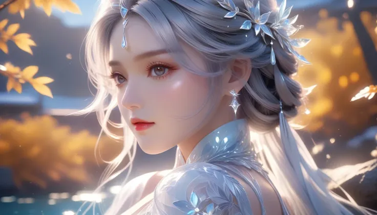 A Masterpiece In 32K Resolution, Supreme Quality, Super Detail, Official Art, Cinematic Lighting, Beautiful And Aesthetic, Very High-Resolution 32K Wallpaper.
A Girl With Crystal-Textured Skin, A Cold Look, And Smooth Movement, Adorned With An Attractive P...