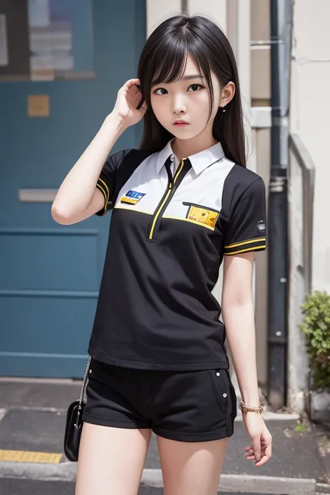 Top quality masterpiece, 8k, , Japanese Girls, RAW Photos, Absurd, Award-winning portraits, 笑face, 笑face, Alone, Uniform, Summer Clothes Idol&#39;face, violet, Gardenia, Delicate girl, Long black hair, Dark Eyes, Upper body digital SLR, Observe the audienc...