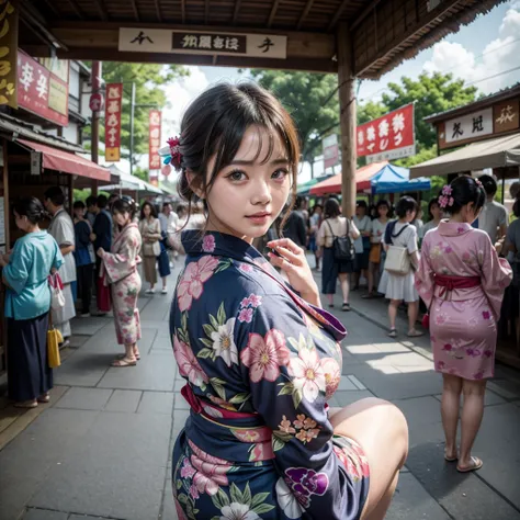 ,Busty,big ass,Festivals,Wrapped in a cloth,The yukata is open,