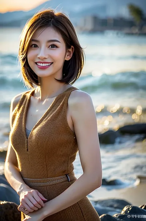 (Realistic, 超Realistic:1.4), 16K HDR, High resolution,((Whiskey Glass)),((Whiskey Bottle)),((Whiskey Glass)),Happy smile、short hair,The best smile、Japanese actress,so beautiful(It looks like the real thing),Evening Dresses,Cocktail Dresses、Whiskey Bottle、T...