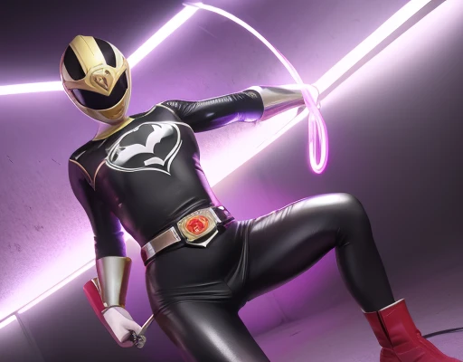 Villain Super Sentai, Power Rangers, Black latex, High Leg, . Evil people, whole body,Sexy pose, Hollow Eyes, Tied to a machine, forehead, Heart Tattoo, Glowing tube, helmet, Colorful lightning, headphone, Chastity Belt, , Clothes that show your belly, Cos...