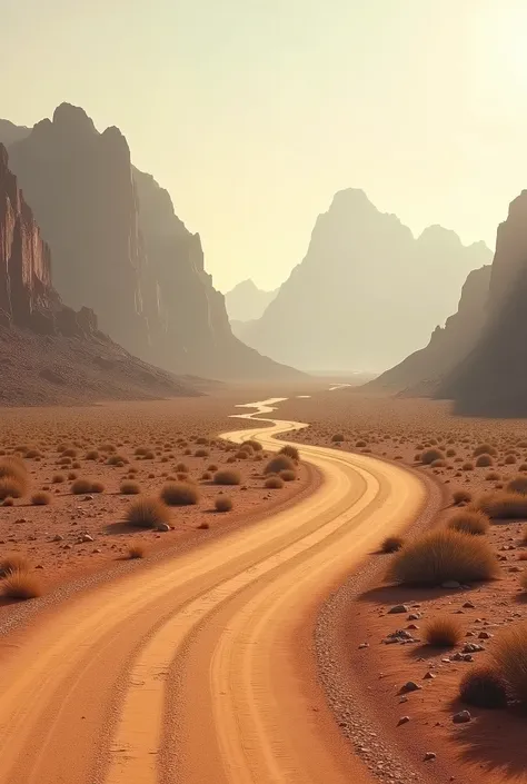 Dirt road in the desert with mountains in the background. on a deserted road, Stock photo by alamy, Dirt road background, wandering the desert landscape, in the dry rock desert, Desert Highway, desolate desert landscape, 