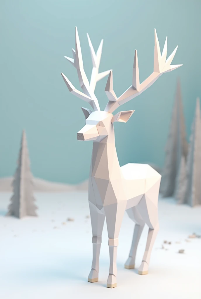 low poly papercraft christmas reindeer