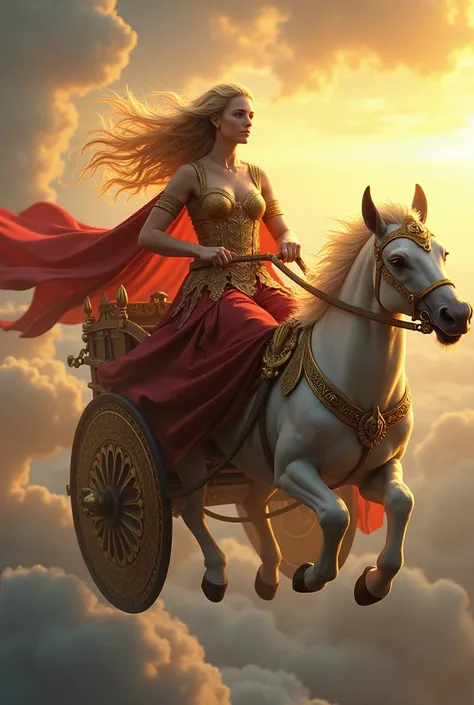 Goddess Freya driving her chariot 