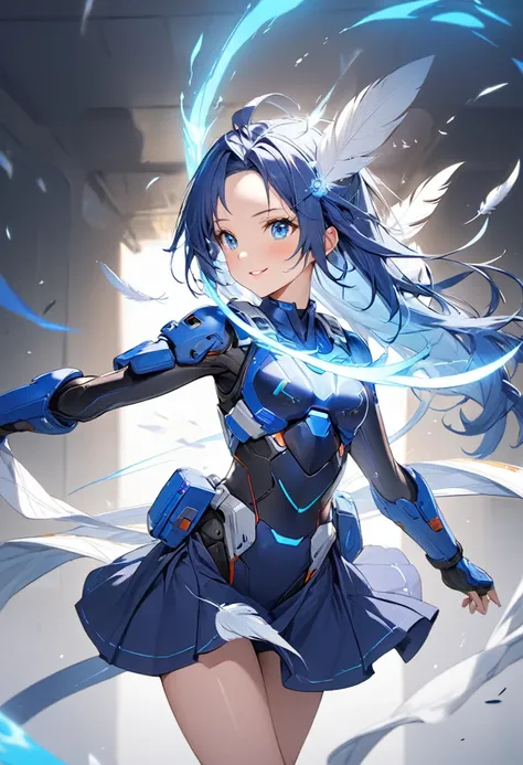 (delicate and beautiful), (profile:1.3, battle pose), (hand holding a very beautiful detailed very:1.5 long divine Beam Blade is glowing blue color), solo:2, (beautiful forehead) (best beautiful blue hair long hair) (best cute girl is 15 yo), (best cute bl...