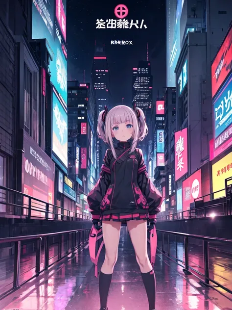 Anime Girlsが青い目をしており、Holding a mobile phone in front of a city, Digital anime illustration, Digital Cyberpunk - Anime Art, Digital anime art, Cute girl anime visuals, Modern anime style, Best anime 4k konachan wallpaper, Anime Girls, Digital Manga Art, 未来の...