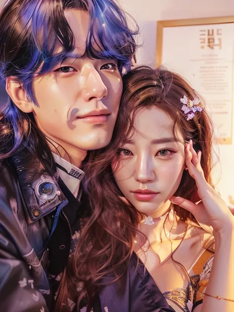 there is a man and a woman that are posing for a picture, photorealistic!!!!!!! art style, realism artstyle, couple pose, [ digital art ]!!, realistic artstyle, & jeehyung lee & wlop, colored photo, artwork in the style of guweiz, [ realistic photo ]!!, fr...