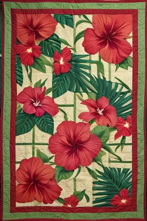 Hawaiian Quilt,hibiscus