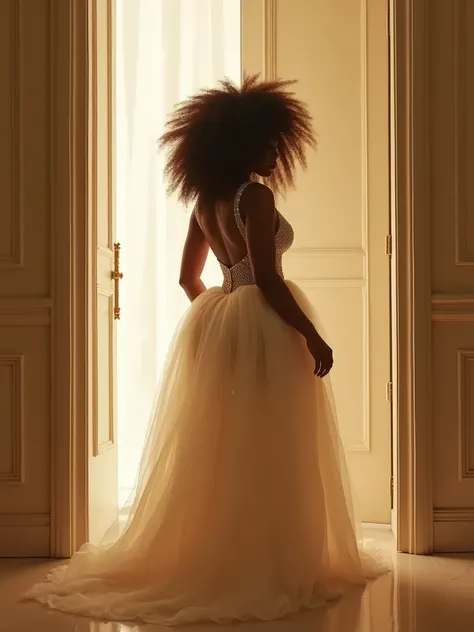 she is beautiful and kind, Indian-Haitian-Sudanese fine milf enters the room (epic Goddess entrance), her body is unique with curves, erotic magazine cover: ethnic: (Haitian-Sudanese) subject wears (translucent fancy puffy) wedding-dress shows HUMUNGOUS GL...