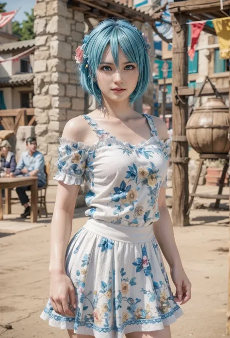 Nico, blue hair, (best quality, ultra-detailed), (realistic:1.37), beautiful and detailed face, ultra-realistic texture, delicate face, delicate body, red lipstick, long-lasting colors. high definition, 8K. expression with a sexy look