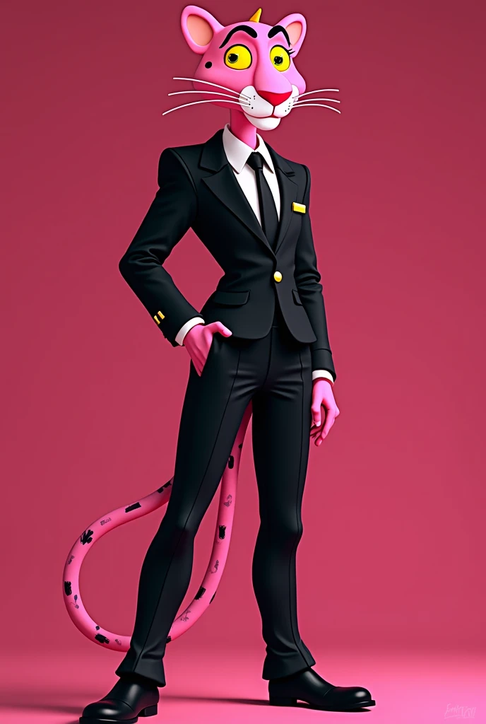 Make Pink Panther Uniform , black and pink , to play 