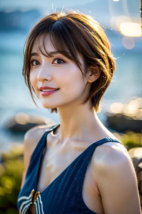 (Realistic, 超Realistic:1.4), 16K HDR, High resolution,((Whiskey Glass)),((Whiskey Bottle)),((Whiskey Glass)),Happy smile、short hair,The best smile、Japanese actress,so beautiful(It looks like the real thing),Evening Dresses,Cocktail Dresses、Whiskey Bottle、T...