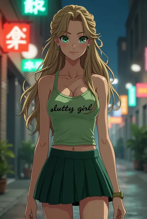 Screenshot of My hero academia: Margaery Tyrell (Game of Thrones) as A very beautiful girl who seems to have the beauty of a divine Greek goddess, very beautiful, with very long and messy beautiful light brown hair and very beautiful green eyes, she is wer...