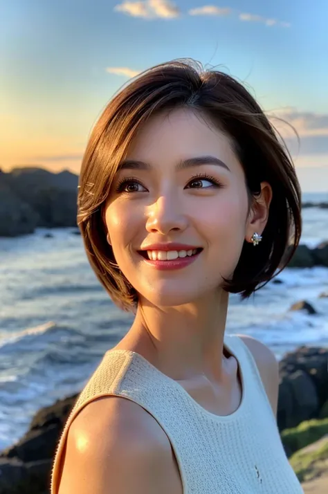 (Realistic, 超Realistic:1.4), 16K HDR, High resolution,((Whiskey Glass)),((Whiskey Bottle)),((Whiskey Glass)),Happy smile、short hair,The best smile、Japanese actress,so beautiful(It looks like the real thing),Evening Dresses,Cocktail Dresses、Whiskey Bottle、T...