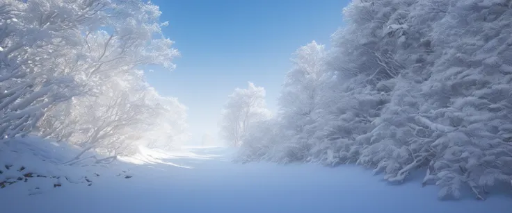 blizzard scenery、snow is expressed with a white particle effect.