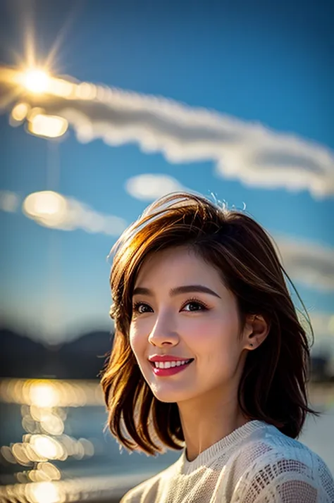 (Realistic, 超Realistic:1.4), 16K HDR, High resolution,((Whiskey Glass)),((Whiskey Bottle)),((Whiskey Glass)),Happy smile、short hair,The best smile、Japanese actress,so beautiful(It looks like the real thing),Evening Dresses,Cocktail Dresses、Whiskey Bottle、T...