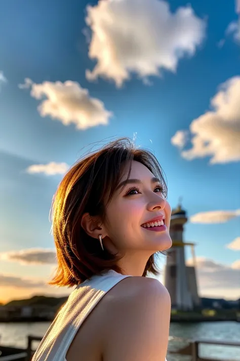 (Realistic, 超Realistic:1.4), 16K HDR, High resolution,((Whiskey Glass)),((Whiskey Bottle)),((Whiskey Glass)),Happy smile、short hair,The best smile、Japanese actress,so beautiful(It looks like the real thing),Evening Dresses,Cocktail Dresses、Whiskey Bottle、T...