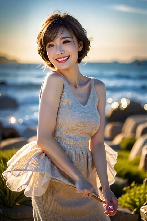 (Realistic, 超Realistic:1.4), 16K HDR, High resolution,((Whiskey Glass)),((Whiskey Bottle)),((Whiskey Glass)),Happy smile、short hair,The best smile、Japanese actress,so beautiful(It looks like the real thing),Evening Dresses,Cocktail Dresses、Whiskey Bottle、T...