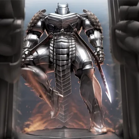 silver samurai.
- masterpiece. best quality. full body. 1boy.
- armor suit. (full armor. cyborg. science fiction. combat helmet) 
- dominating silver samurai. silver samurai is over 1000 meters long. focus GIANT mechanical Muscular silver samurai is trampl...