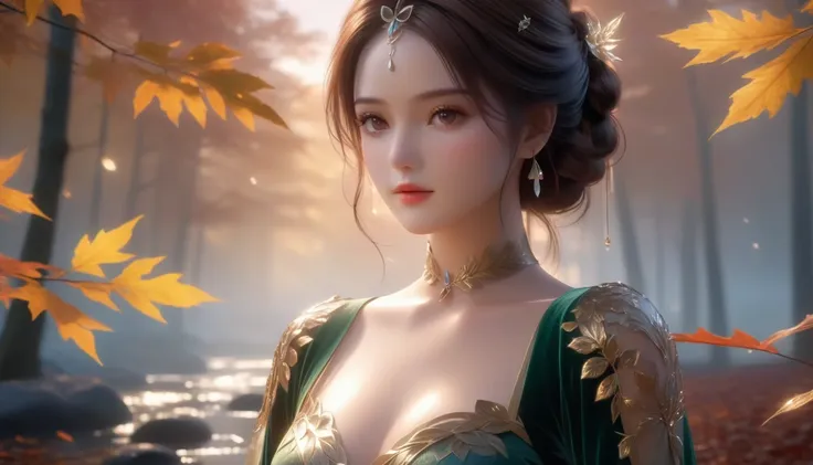 A Masterpiece In 32K Resolution, Supreme Quality, Super Detail, Official Art, Cinematic Lighting, Beautiful And Aesthetic, Very High-Resolution 32K Wallpaper.
A Girl With Crystal-Textured Skin, A Cold Look, And Smooth Movement, Adorned With An Attractive P...