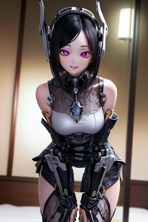 (SFW:2), photorealistic, realistic photo, 8k, ((highest quality)), ((masterpiece)), (extremely detailed), kukolnydom, doll, mecha musume, mechanical parts, (robot joints, head gear), bodysuit, (cowboy shot, hotel room, mature woman, 25yo, 25_years_old, sol...