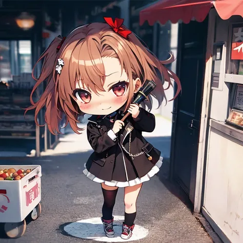  (Chibi:1.5), full body, (masterpiece), highest quality, 1girl, Misaka Mikoto