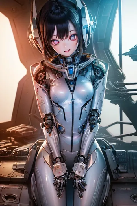 (SFW:2), photorealistic, realistic photo, 8k, ((highest quality)), ((masterpiece)), (extremely detailed), kukolnydom, doll, mecha musume, mechanical parts, ((robot joints)), bodysuit, (headgear), (cowboy shot, spaceship room, mature woman, 23yo, 23_years_o...