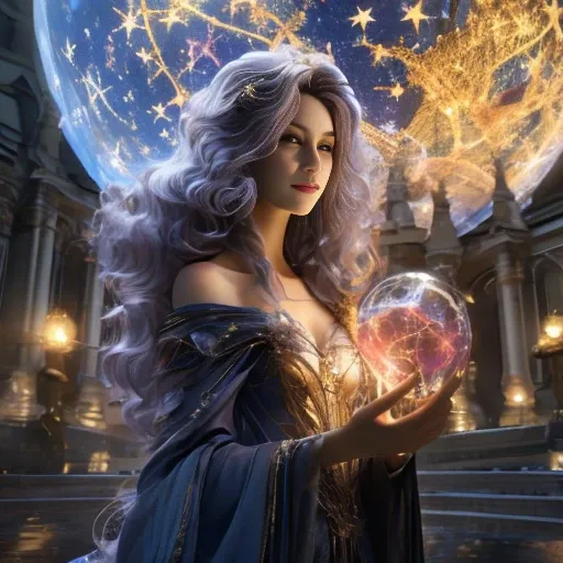 half portrait, Best quality, masterpiece, ultra high res, (photo realistic: 1.4), surrealism, dream, 1 girl of 35 years, absurdly long hair, starly sky, night, stars, galaxy, flower,