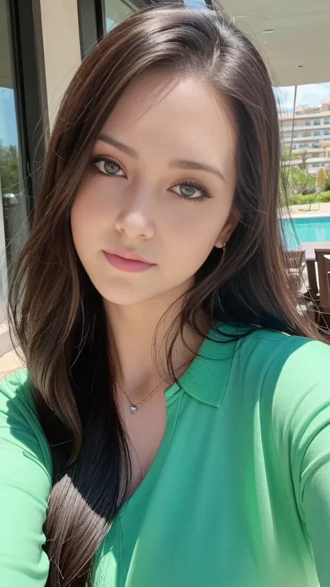 arafed woman with long hair and a green shirt taking a selfie, headshot profile picture, angelawhite, profile image, professional picture, commercial photo, profile picture, 30 years old woman, 30 years old woman, headshot photo, kaitlyn michelle siragusa,...