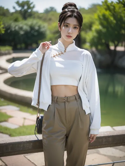 tenten standing stylish very beautiful and the body is nice tiktok video, talking , very cute features, cute features, 8 k ultra...