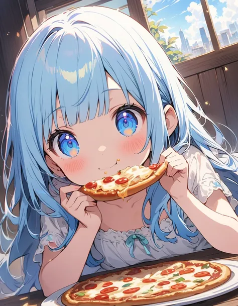 masterpiece, best quality, extremely detailed, (illustration, official art:1.1), 1 girl ,(((( light blue hair)))), ,(((( light blue long hair)))),light blue hair, ,((blush)) , cute face, big eyes, masterpiece, best quality,(((((a very delicate and beautifu...