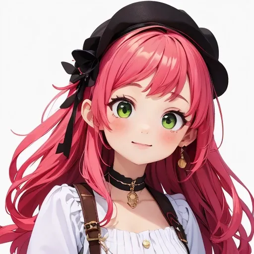 ((best quality)), ((masterpiece)), (detailed), 1girl, yellow green eyes, pink long hair, white dress