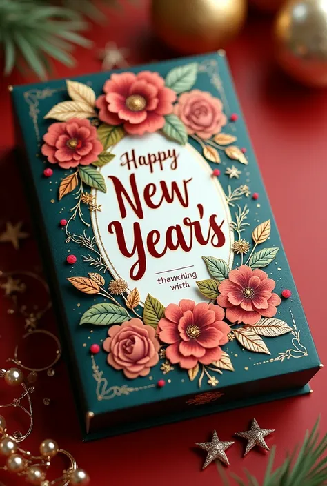 Happy New Year greeting card packaging beautiful package