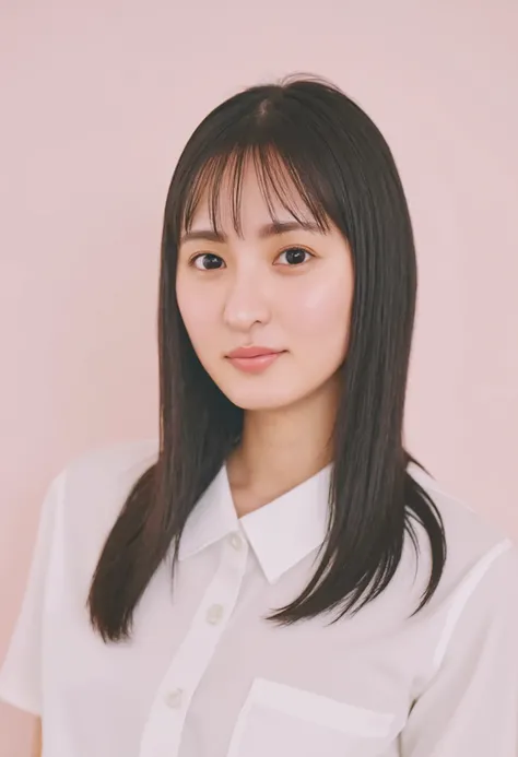 Cute Japanese Women Photos, ((smile:1.78)), 20 years old, Oil, One Length Hair&Hair straightening balm:1.55, (photo Realistic:1.4), (hyper Realistic:1.4), (Realistic:1.3), (Smoother lighting:1.05), (Improving the quality of cinema lighting:0.9), 32K, 1 per...