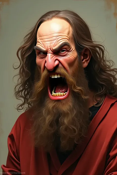 A caricature of a very angry Leonardo Da Vinci
