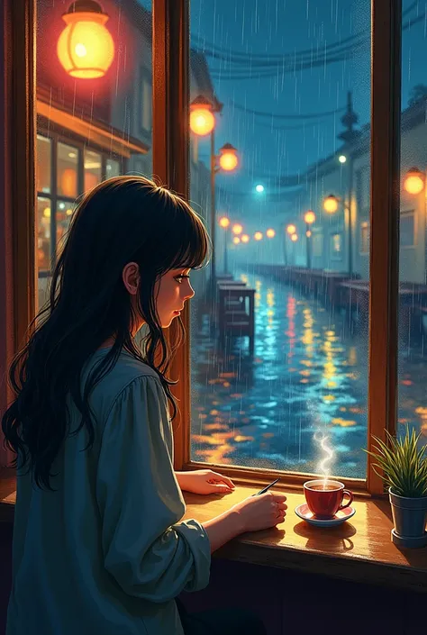 **Reflections of Light**: The protagonist, an artist, observes the rain falling at night while in a nearby cafe. The colorful street lights reflect in the puddles of water, inspiring her to capture the scene in a painting. What she didnt expect was that th...