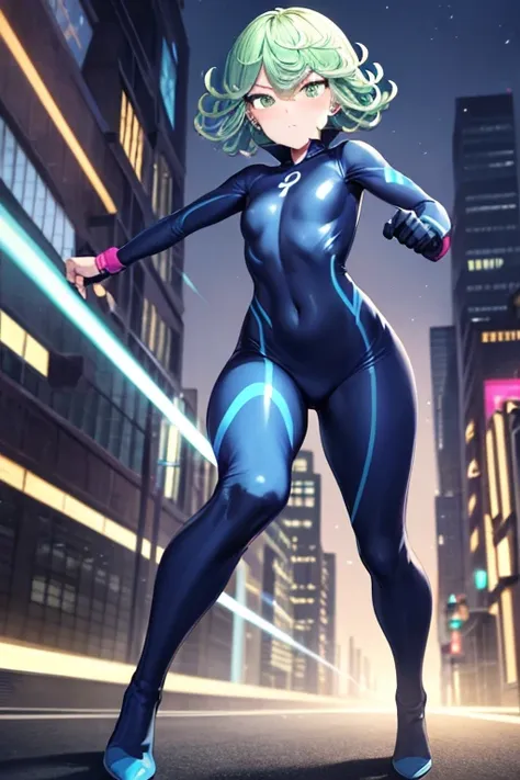 masterpiece, best quality, ultra detailed, illustration, lighting epic, cinematic composition, 1 girl, tatsumaki, short hair, gr...