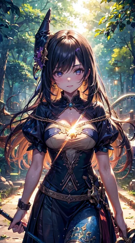 (cute witch girl:1.2), (snake familiar coiled around her:1.1), (magical staff:1.0) BREAK (fantasy setting:1.1), (enchanted forest:1.0), (ancient ruins:0.9) BREAK (vibrant colors:1.1), (glowing magical elements:1.0), (soft dreamy lighting:0.9) BREAK (highly...