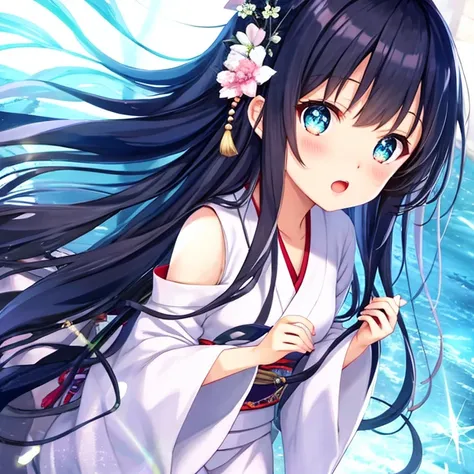 beautiful fingers,Beautiful background, top quality, beautiful face, beautiful hair, Japanese anime face, beautiful hair, beautiful eyes, long hair, natural bangs, beautiful cute girl, fluffy tail,very bright light hair,childs face,Beautiful eyes, shiny ha...